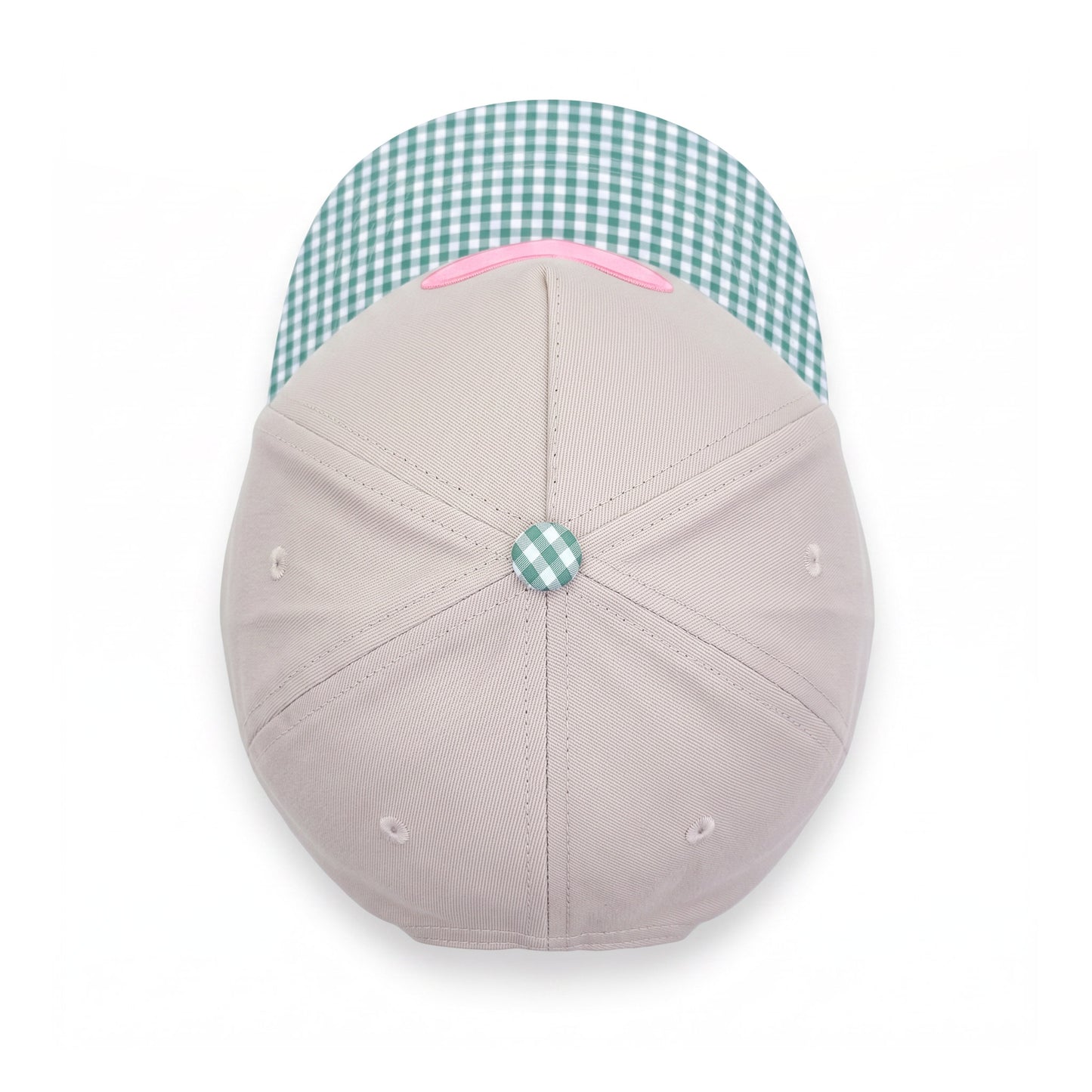Sweetheart Trucker Green Gingham top down overhead view
