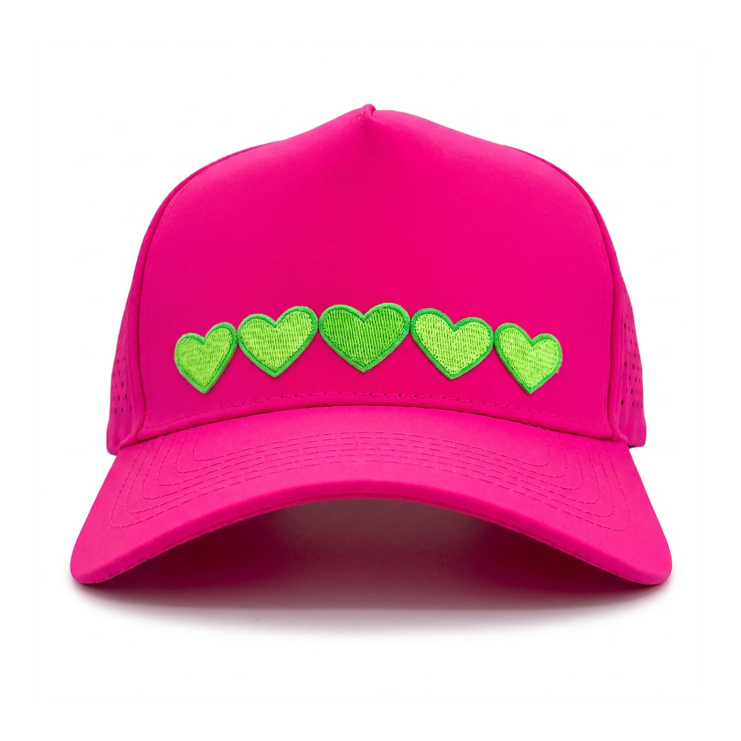 Sweetheart Trucker 5 Heart Green Hot Pink