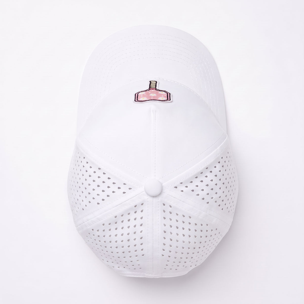 Pickleball Daisy Paddle Trucker White, top view