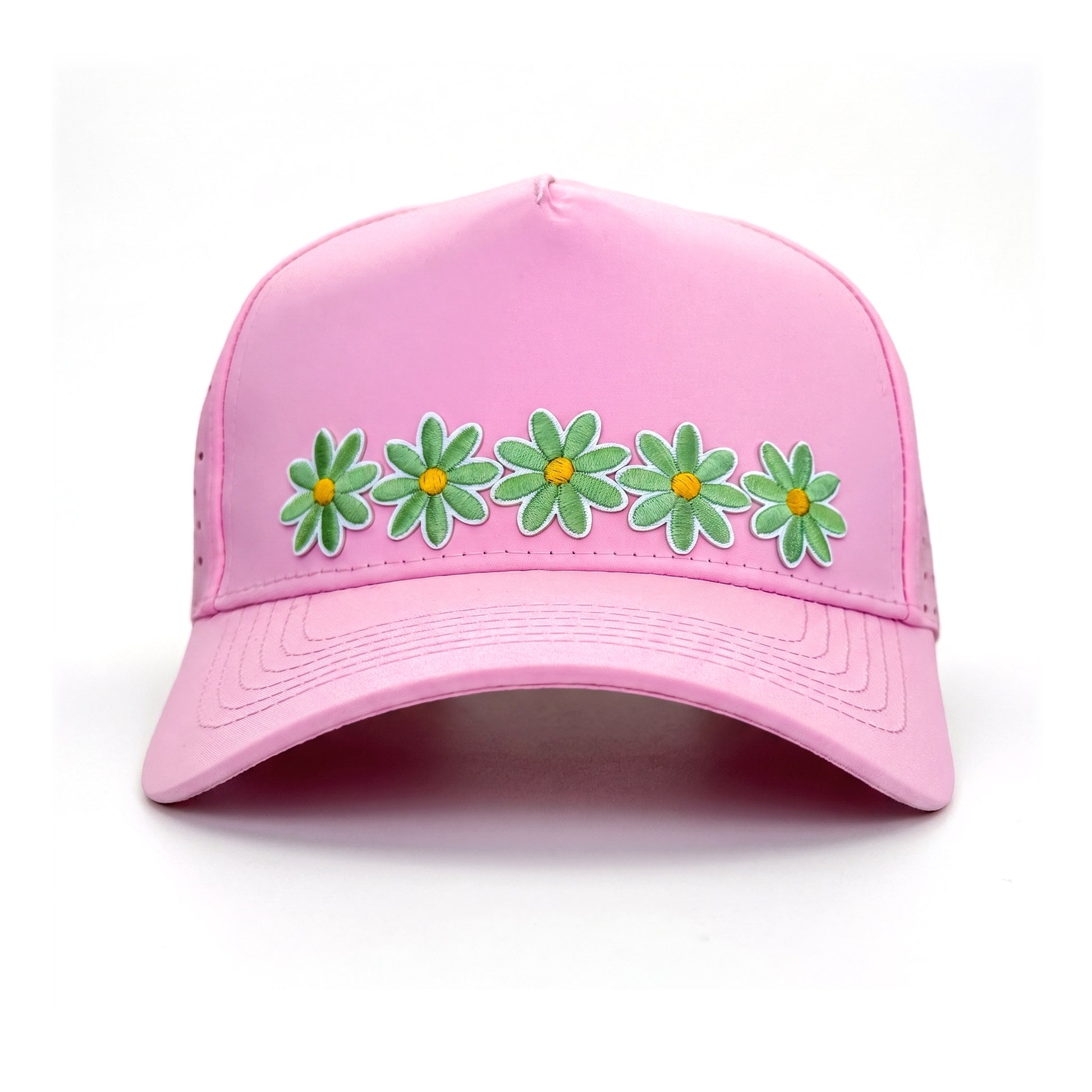 5 Daisy Solid Trucker Pink front view