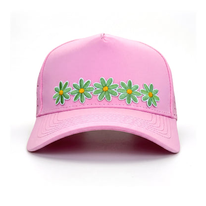 5 Daisy Solid Trucker Pink front view