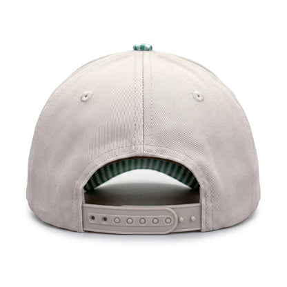 3 Daisy Green Gingham Trucker back view showing closure
