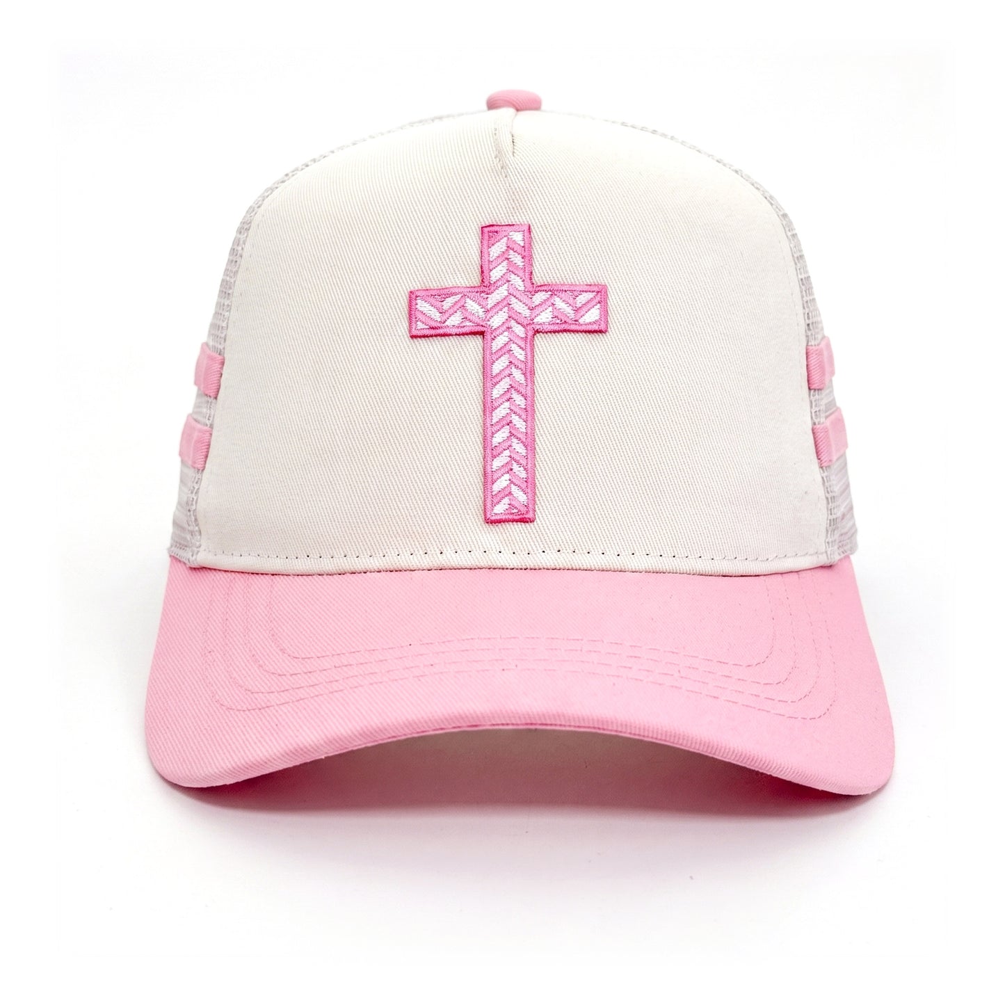 Wear Your Faith Trucker Pink front view