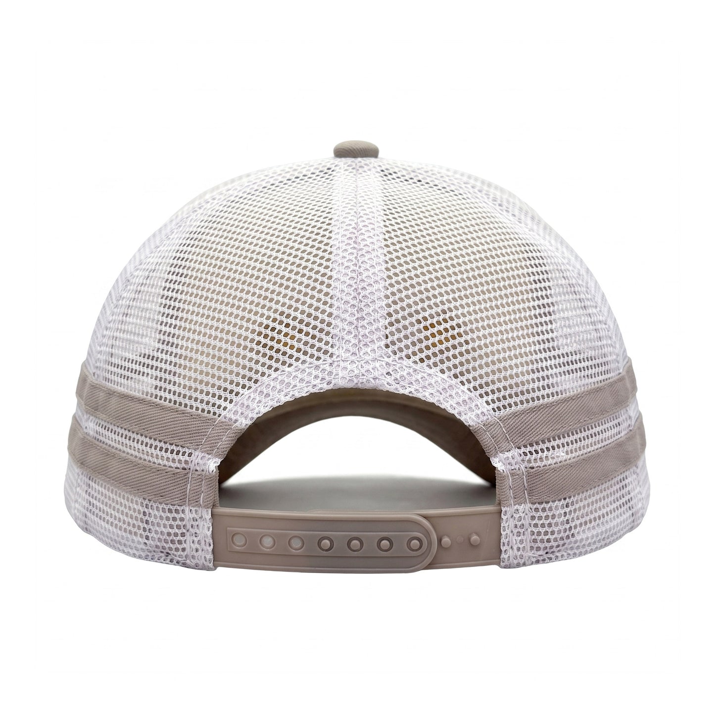 3 Daisy Neutral 2 Stripe Trucker back view showing closure