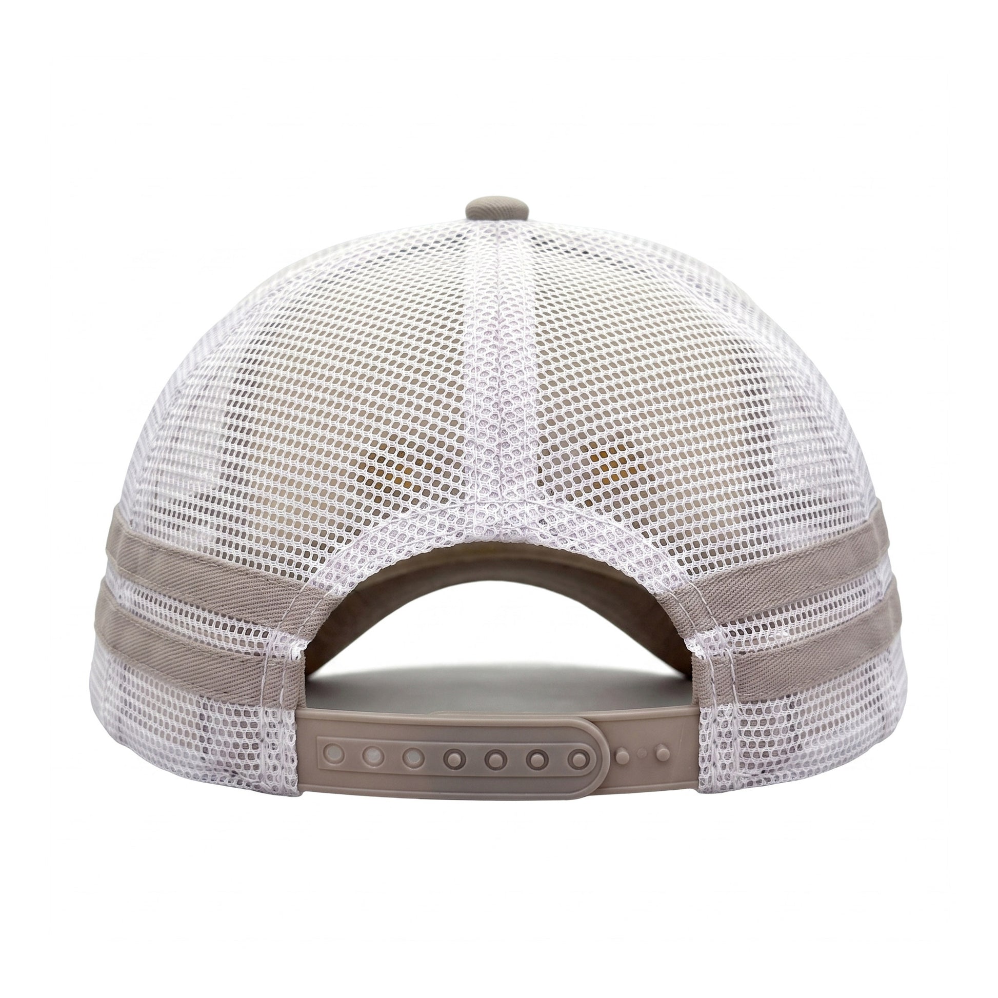 3 Daisy Neutral 2 Stripe Trucker back view showing closure