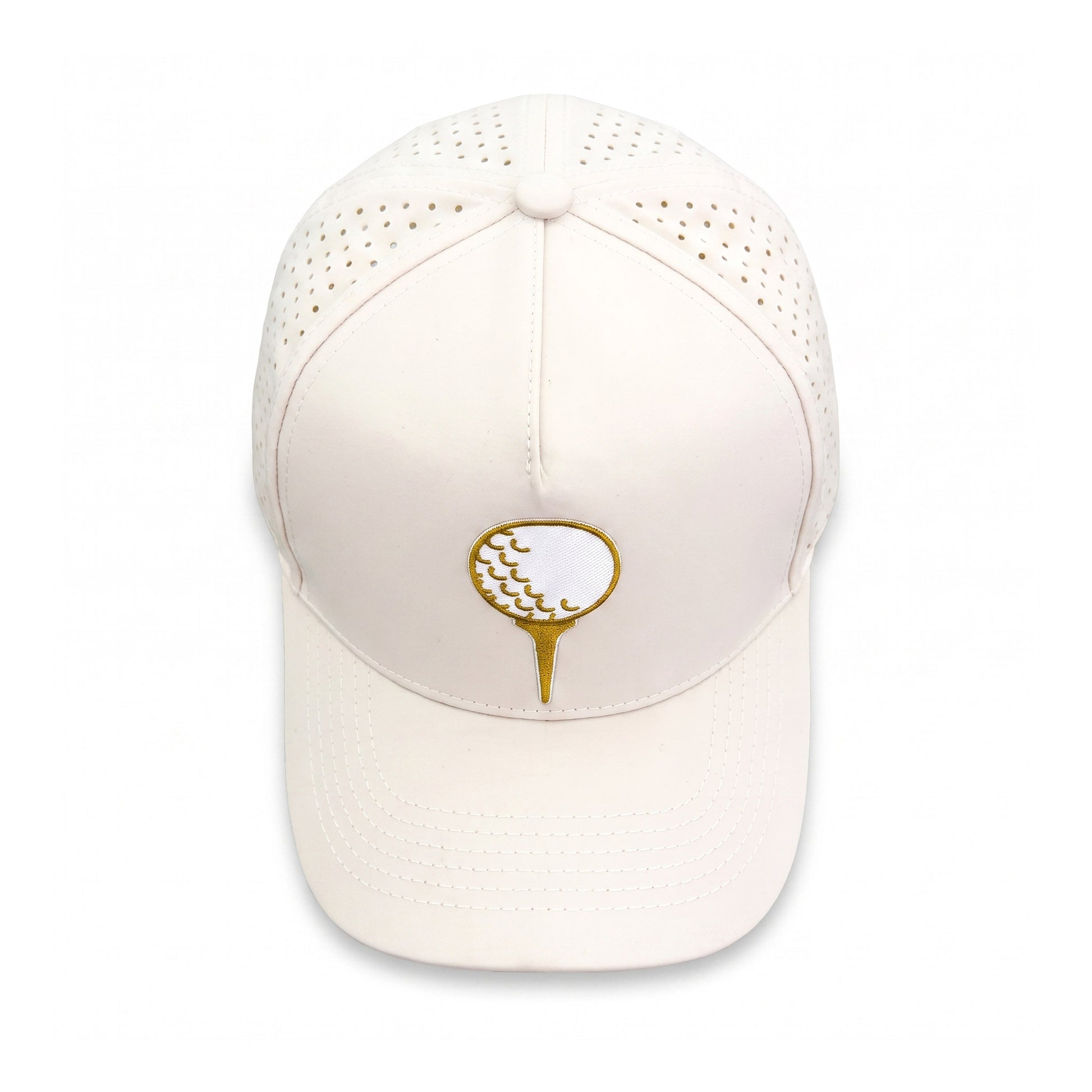 Tee Time Trucker Cream top down overhead view