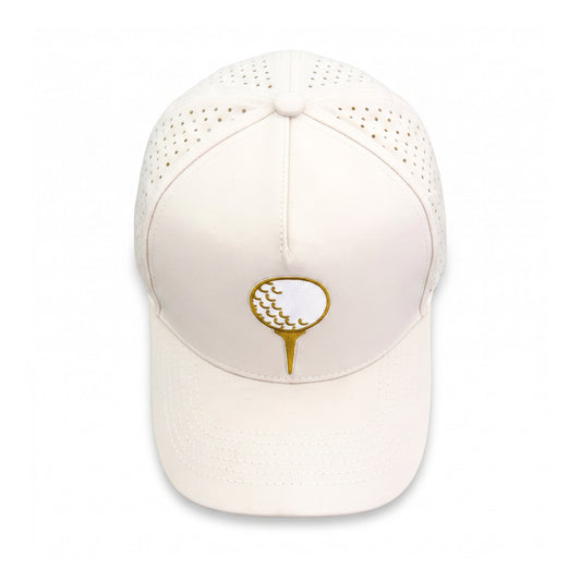 Tee Time Trucker Cream top down overhead view