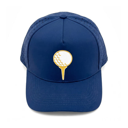 Tee Time Trucker Navy top down overhead view