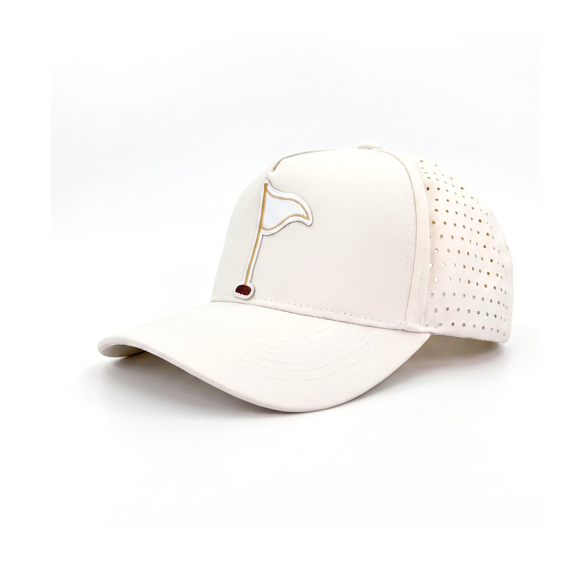 Golf Flag Trucker Cream three-quarter front-left view