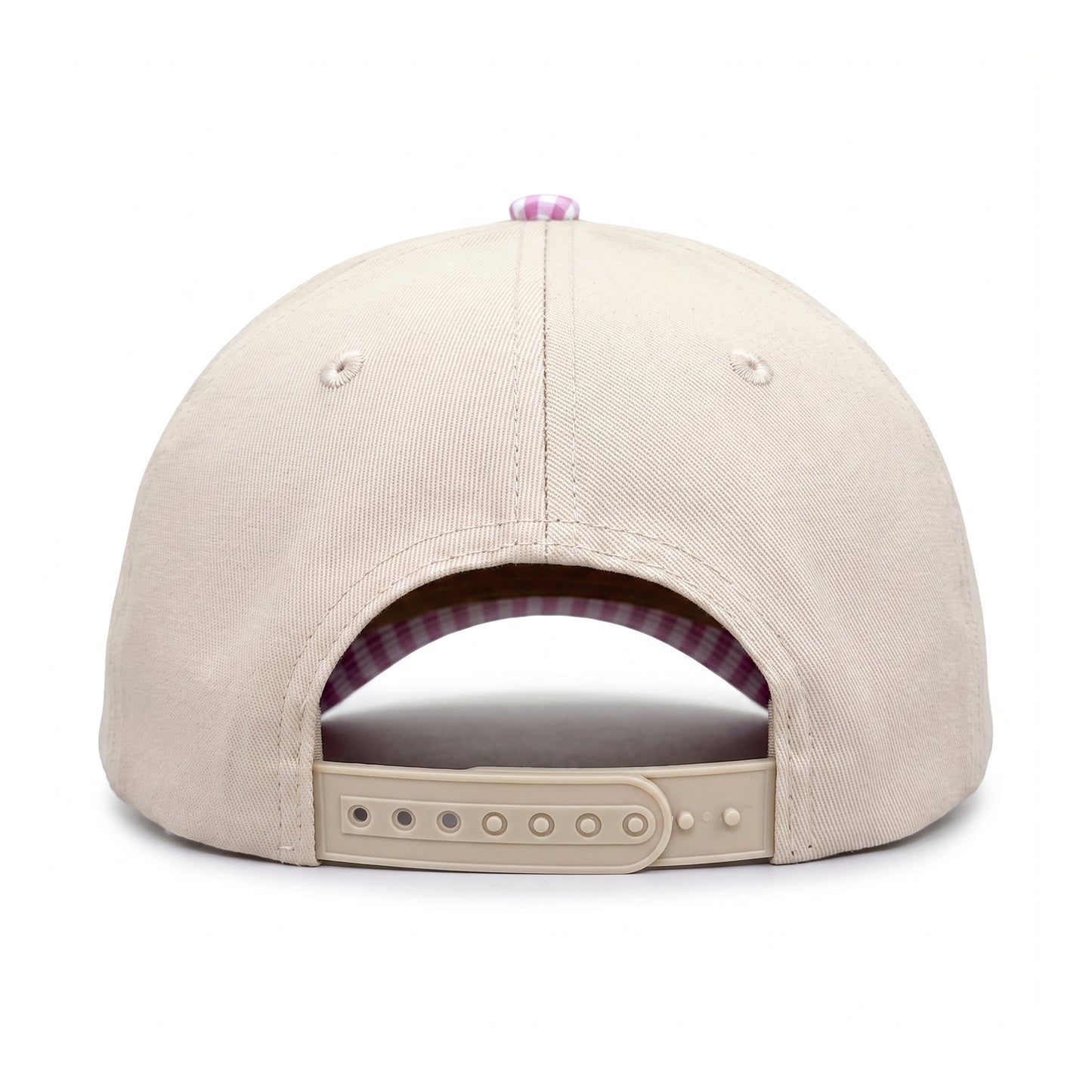 Pickleball Girlie Trucker Pink Gingham back view showing closure