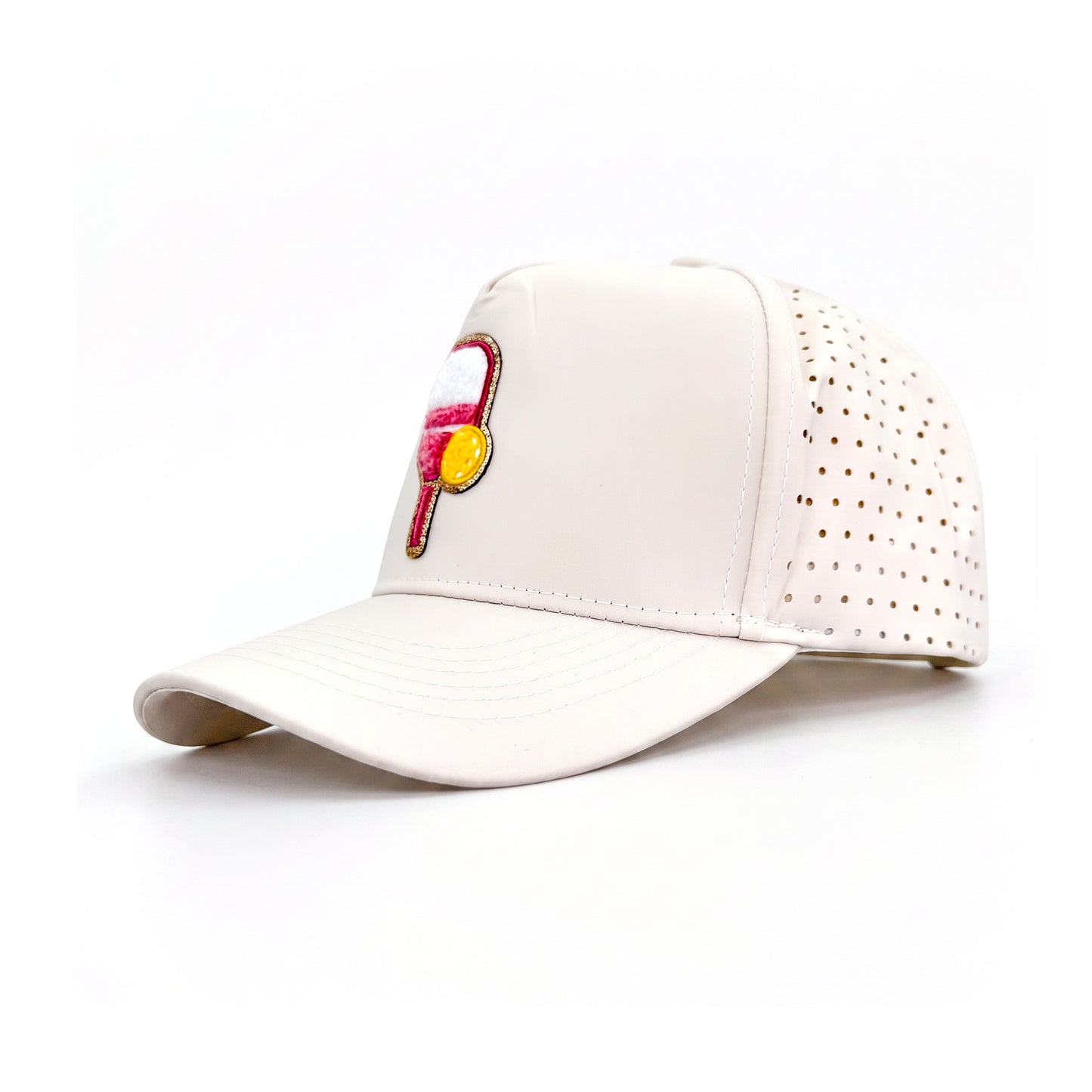 Pickleball Solid Trucker Cream three-quarter front-left view