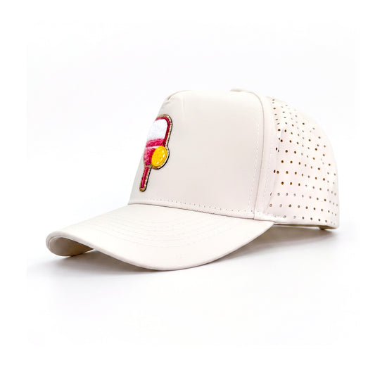 Pickleball Solid Trucker Cream three-quarter front-left view