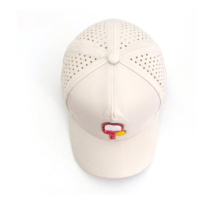 Pickleball Solid Trucker Cream top down overhead view