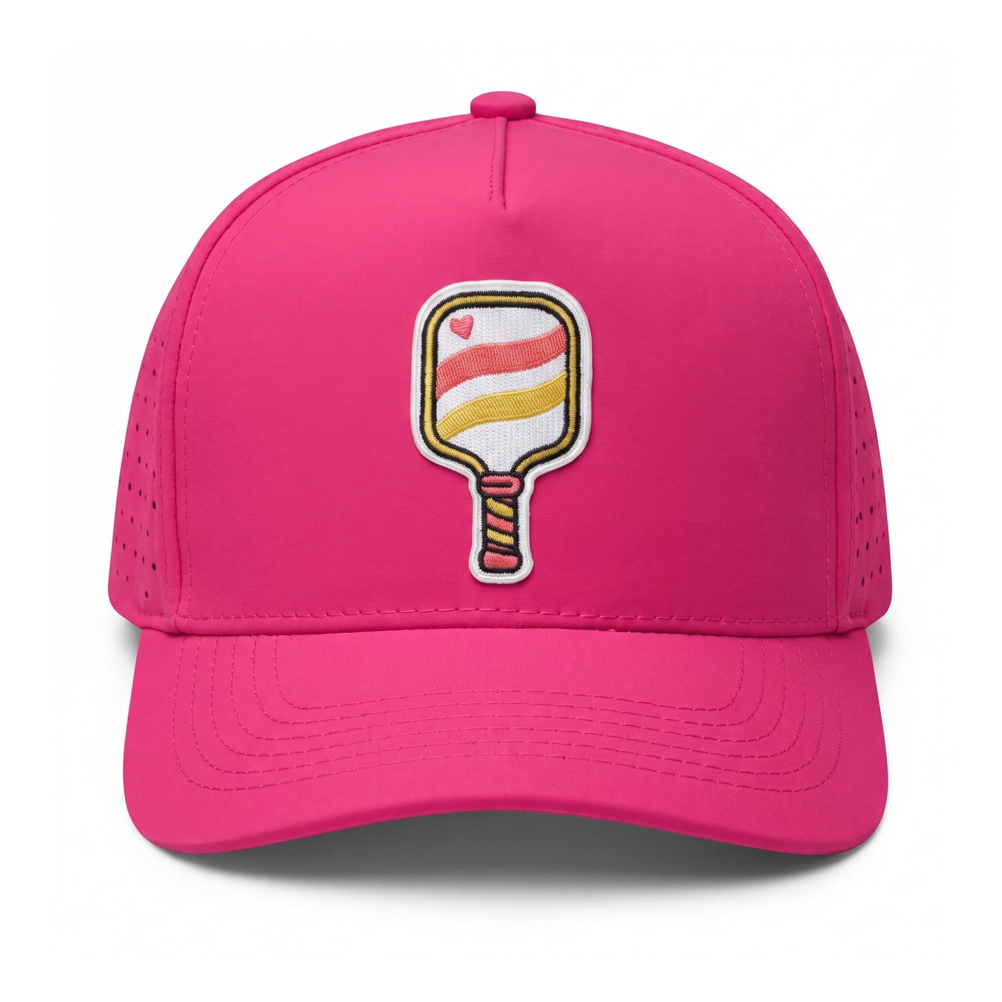 Pickleball Solid Trucker Hot Pink Stripe front view