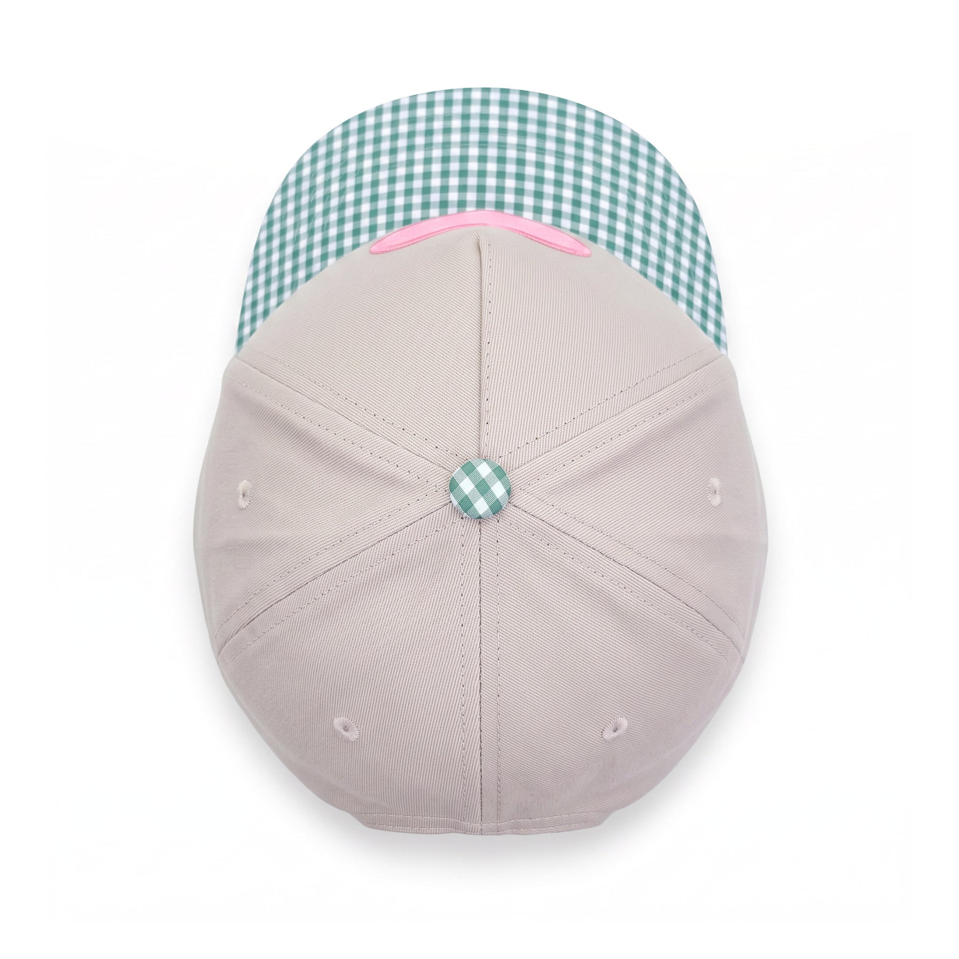 Sweetheart Trucker Green Gingham top down overhead view