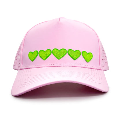 Sweetheart Trucker 5 Heart Green front view
