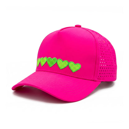Sweetheart Trucker 5 Heart Green Hot Pink