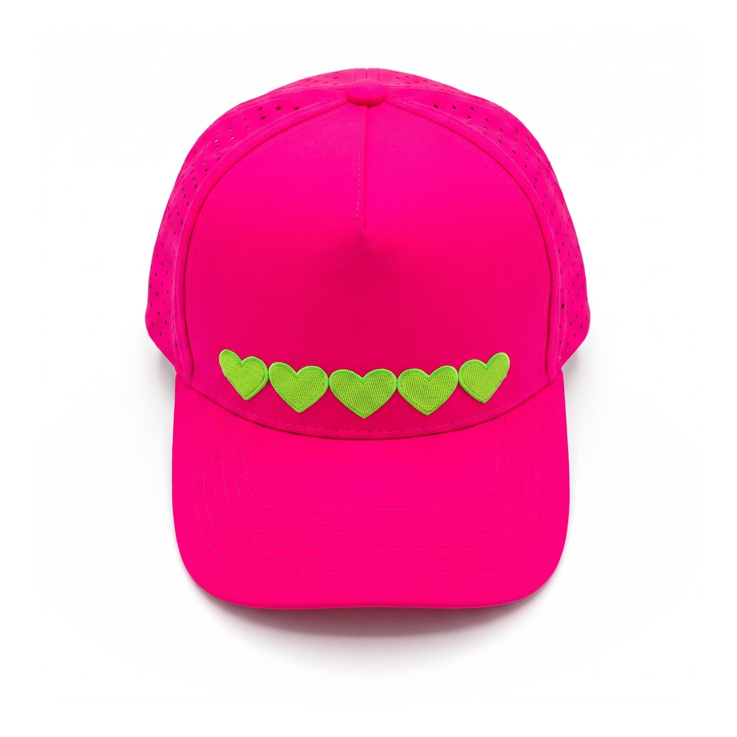 Sweetheart Trucker 5 Heart Green Hot Pink