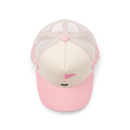Golf Flag Trucker Pink 2 Stripe