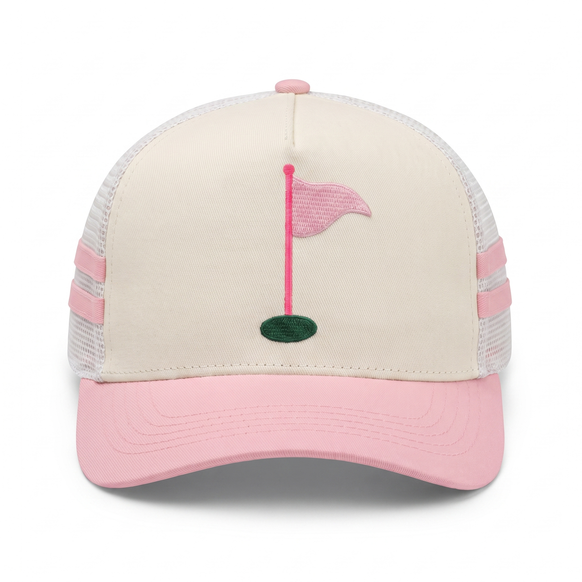 Golf Flag Trucker Pink 2 Stripe