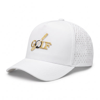 Golf Club Trucker White Gold, three-quarter view