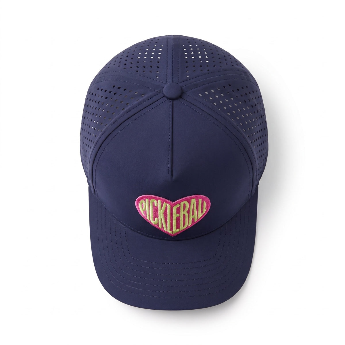 Pickleball Sweetheart Navy Pink Heart, top view