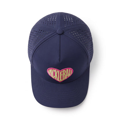 Pickleball Sweetheart Navy Pink Heart, top view