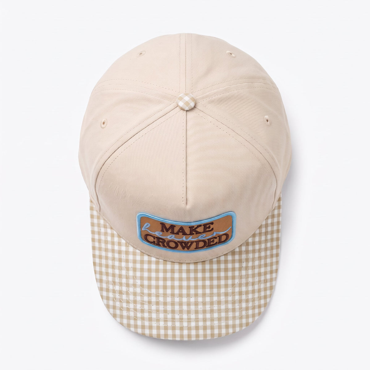 Make Heaven Crowded Trucker Neutral Gingham, top view