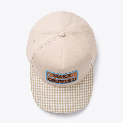 Make Heaven Crowded Trucker Neutral Gingham, top view