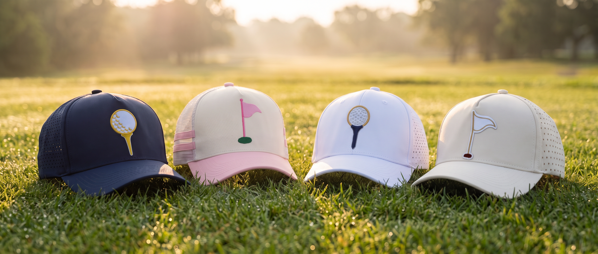 WYCOGA golf hats on the green